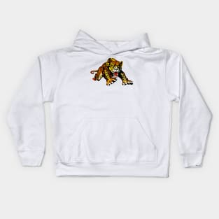 African tiger fierce and jumping Kids Hoodie